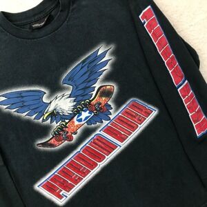 Vintage Y2K Skater T Shirt Boys Medium Surf 90s Grunge Kids Freedom Rider Eagle